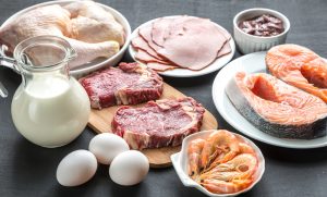 Protein,Diet:,Raw,Products,On,The,Wooden,Background